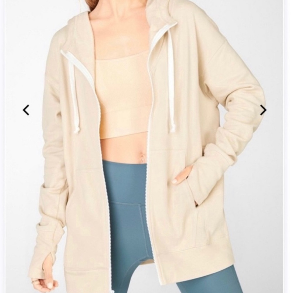 Fabletics Leah grey oversized Zip Up Hoodie/Jacket